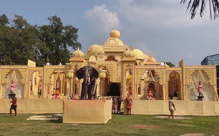 রাজস্থানের রাজবাড়ীর আদলে কালিয়াগঞ্জে কালি পূজা