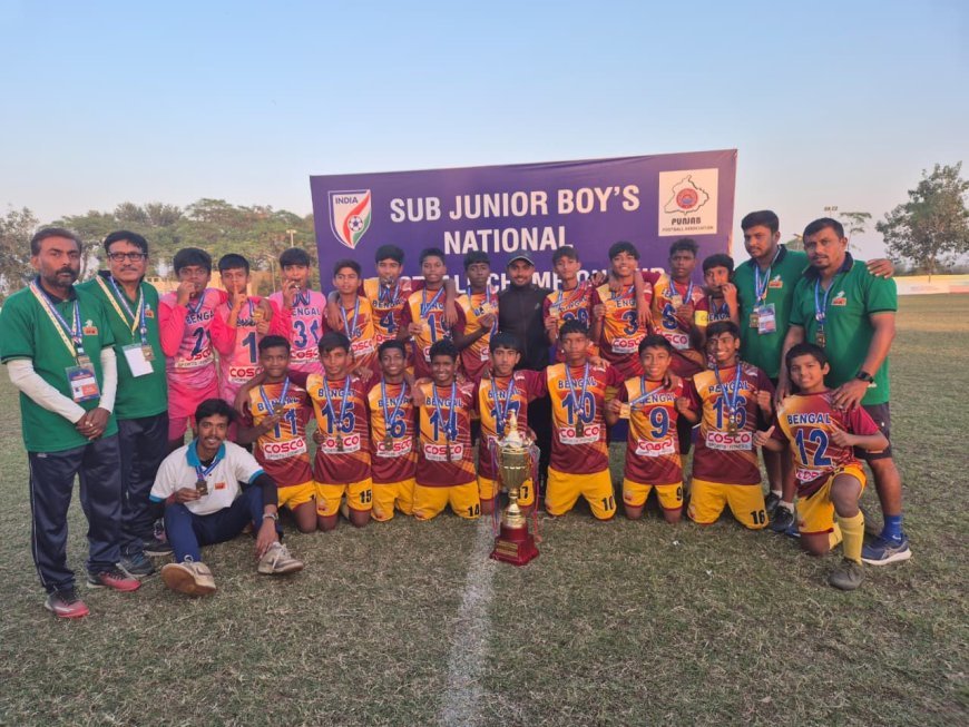 ১০ বছর পর! সাগ্নিকের হ্যাটট্রিকে সাব জুনিয়র ফুটবলে চ্যাম্পিয়ন বাংলা
