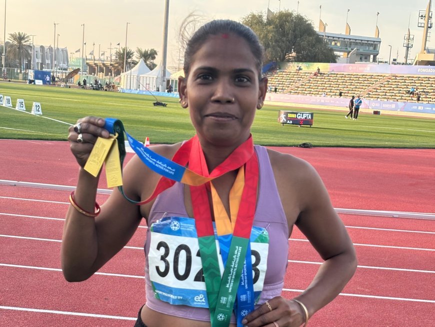 আবুধাবিতে ওয়ার্ল্ড মাস্টার্স অ্যাথলেটিক্সে  বুল্টি  জোড়া স্বর্ণপদক জয় করে ফিরলেন