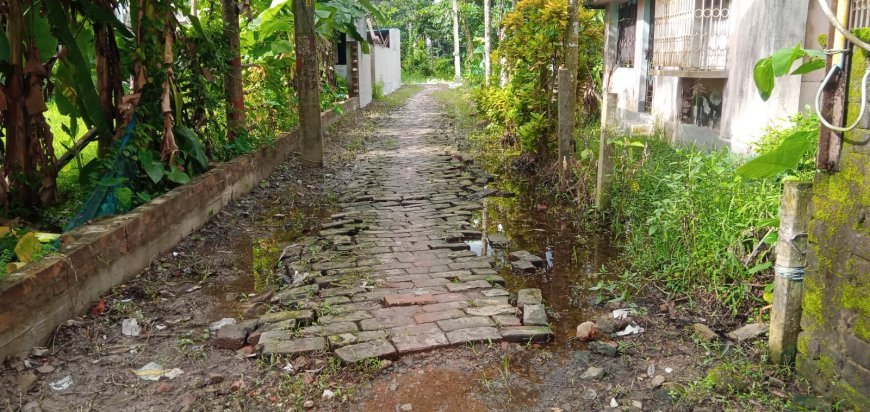 বাম - তৃণমূলে আমলে হয়নি রাস্তা , এবার বর্তমান  সরকারের কাছে পাকা রাস্তার আকুল আবেদন